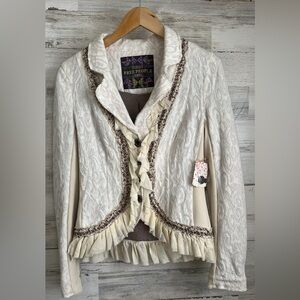 Free People Elegant Cream Lace Women's Jacket